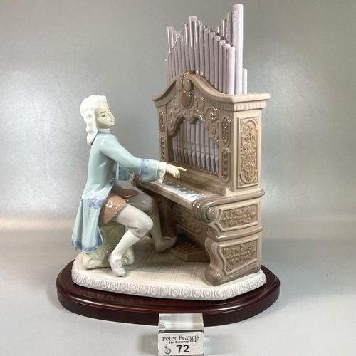 72 - Lladro Spanish porcelain limited edition 1801 'Young Bach' on wooden stand. With original box. 
(B.P... 