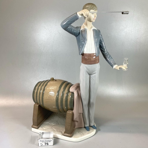 76 - Lladro Spanish porcelain figure 5239 'The Winetaster', with original box. 
(B.P. 21% + VAT)