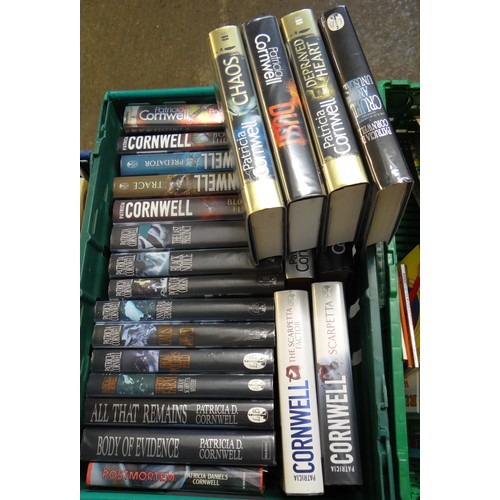 446A - Crate of Cornwell, Patricia; first edition Scarpetta series hardback books to include: 'Post-Mortem'... 