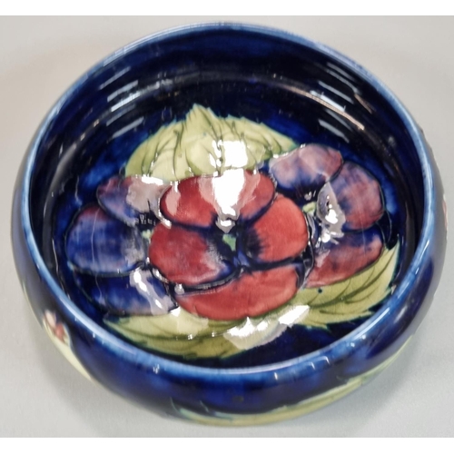 108 - Moorcroft Pottery tube lined Anemone design bowl with Tudric pewter cover marked 'Tudric Moorcroft 0... 