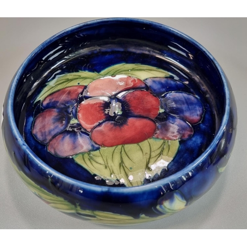 108 - Moorcroft Pottery tube lined Anemone design bowl with Tudric pewter cover marked 'Tudric Moorcroft 0... 