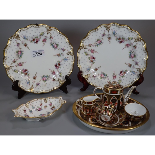 124 - Royal Crown Derby 'Imari' miniature tea for one set comprising: teapot, cream jug, sucrier, cup, sau... 