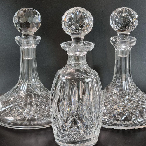 146 - Collection of Waterford Crystal items to include: pair of champagne flutes of conical form, two simi... 