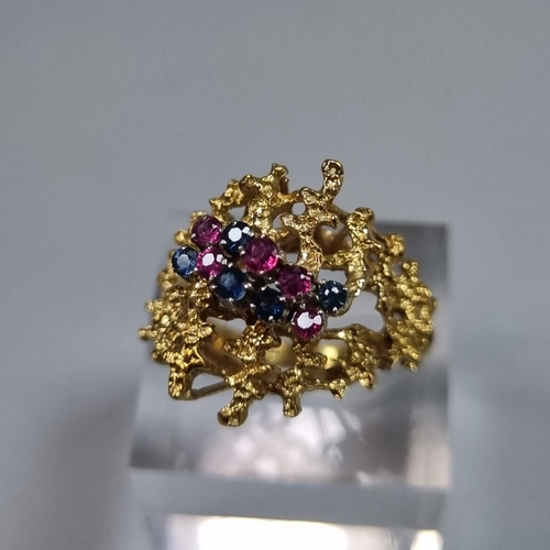 175 - 18ct gold contemporary floral spray design brooch, together with an 18ct gold contemporary ruby and ... 