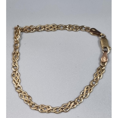 180 - Two 9ct gold chains, together with a 9ct gold bracelet. 15.8g approx.
(B.P. 21% + VAT)