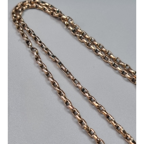 184 - 9ct gold chain with a 9ct gold engraved floral locket. Total weight 15.6g approx. Chain length 41cm ... 