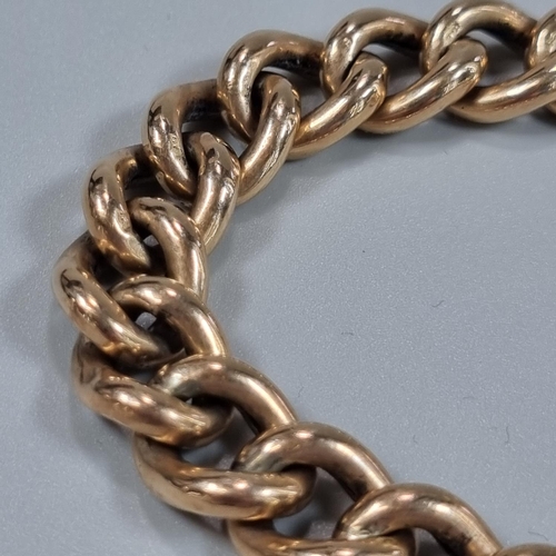 197 - Victorian 9ct curb link engraved bracelet with heart shaped padlock. 22g approx.
(B.P. 21% + VAT)