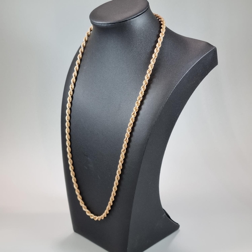 203 - 9ct gold Italian rope twist chain. 60cm approx. 13.5g approx. 
(B.P. 21% + VAT)