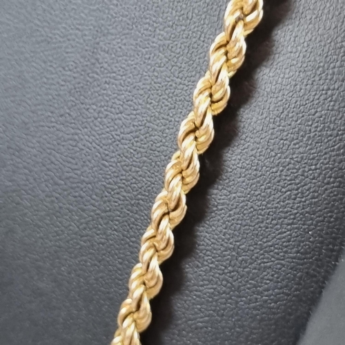 203 - 9ct gold Italian rope twist chain. 60cm approx. 13.5g approx. 
(B.P. 21% + VAT)