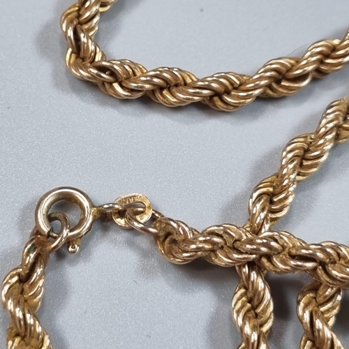 203 - 9ct gold Italian rope twist chain. 60cm approx. 13.5g approx. 
(B.P. 21% + VAT)