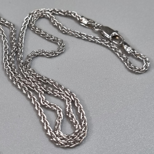 204 - 18ct white gold chain with 9ct white gold crucifix and diamond pendant. 45cm long approx. 10g approx... 