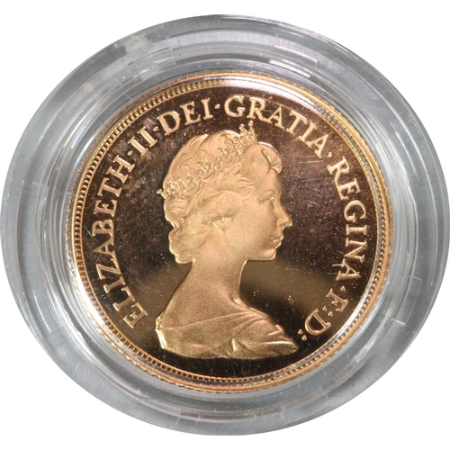 234 - Royal Mint Elizabeth II full gold proof sovereign dated 1980 in fitted case. 
(B.P. 21% + VAT)