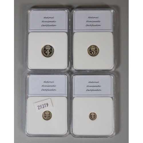 240 - Collection of coinage to include; Maundy coin 1898 four piece graduated set in original box, another... 