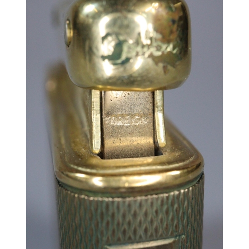 248 - Vintage 9ct gold Colibri Minigas engine turned lighter. 65.7g approx. 
(B.P. 21% + VAT)