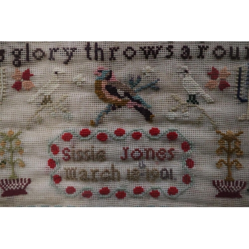 273 - Late Victorian Welsh tapestry Sampler with English text,