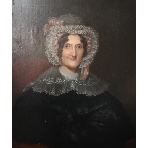 275 - British School (19th century), portrait of a Lady, probably Welsh, indistinctly signed verso. Oils o... 