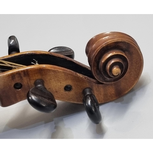 68 - 19th Century violin bearing internal label 'Giovan Baolo Diaggini', having bird's eye maple two piec... 