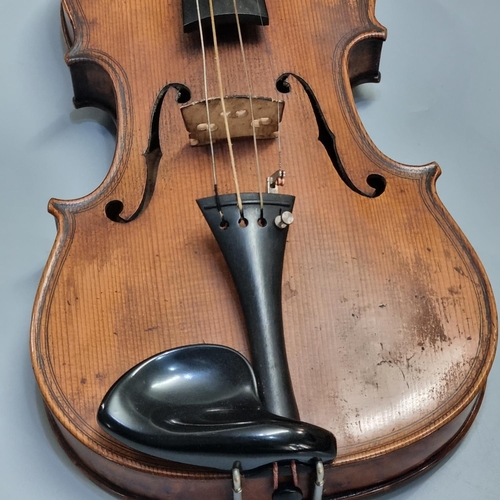 68 - 19th Century violin bearing internal label 'Giovan Baolo Diaggini', having bird's eye maple two piec... 