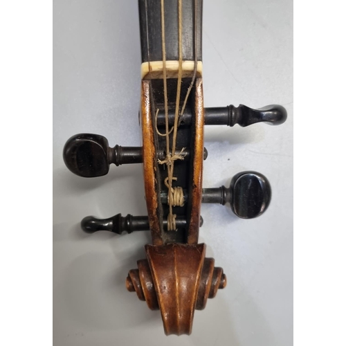 68 - 19th Century violin bearing internal label 'Giovan Baolo Diaggini', having bird's eye maple two piec... 