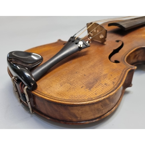 68 - 19th Century violin bearing internal label 'Giovan Baolo Diaggini', having bird's eye maple two piec... 