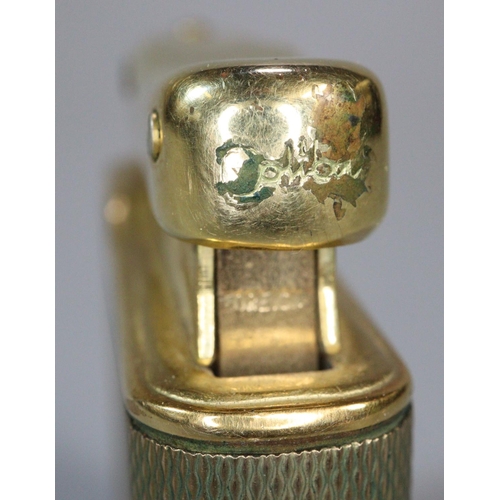 248 - Vintage 9ct gold Colibri Minigas engine turned lighter. 65.7g approx. 
(B.P. 21% + VAT)