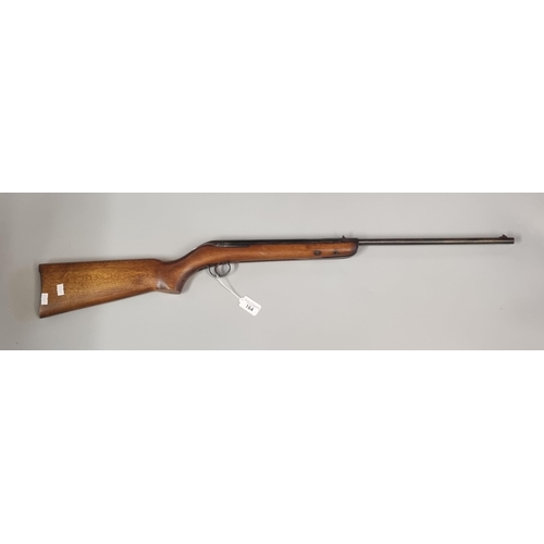 164 - Mid century break action air rifle with semi-pistol grip stock.  Un-named.  (B.P. 21% + VAT)