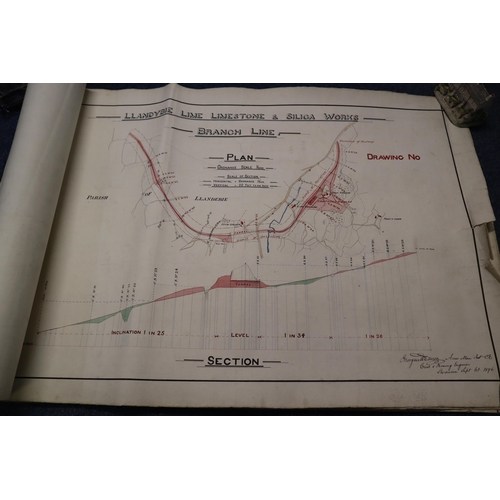 187 - Llanydbie Limestone and Silica Works Plans to include: branch-line, details of tunnel, details of li... 