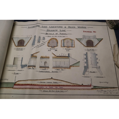 187 - Llanydbie Limestone and Silica Works Plans to include: branch-line, details of tunnel, details of li... 