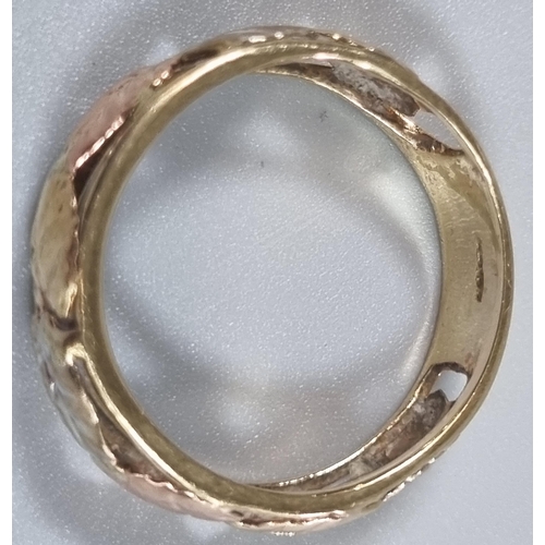 219 - 9ct gold in Clogau style ring.  2.3g approx.  Size P.   (B.P. 21% + VAT)