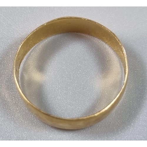 227 - 22ct gold wedding band.  2.1g approx.  size K.   (B.P. 21% + VAT)