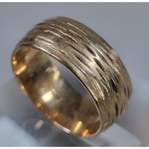 234 - 9ct gold wedding band.  3.8g approx.  Size I.   (B.P. 21% + VAT)