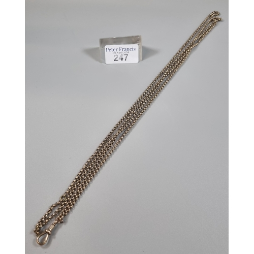 247 - 9ct gold curb link guard chain.  23g approx.   (B.P. 21% + VAT)