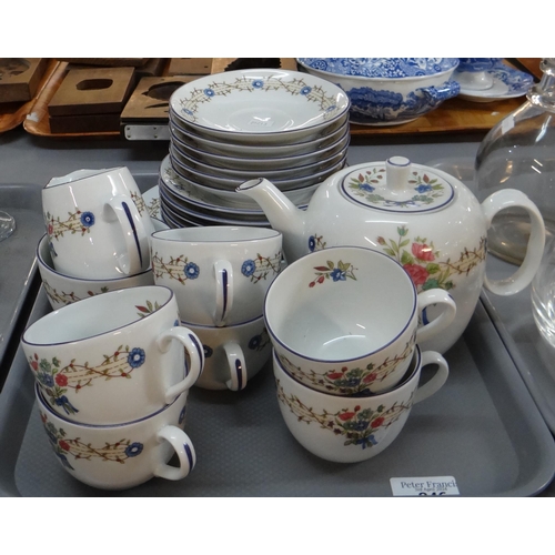 346 - Royal Worcester twenty two piece 'Midsummer Day' design teaset with teapot.
(B.P. 21% + VAT)