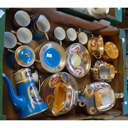 388 - Four boxes of china to include: Roslyn 'Whispering Grass' design teaware, Japanese Noritake and othe... 