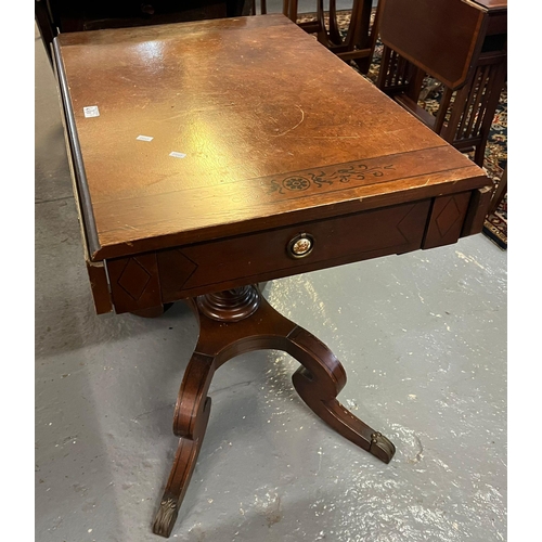 490 - Early 20th century sold oak square form coffee table with under tier together with a walnut sofa tab... 