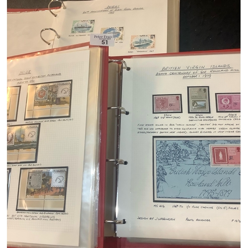51 - All World collection of Thematic Stamps on stamp pages in three red files, 100s mint and used.   (B.... 