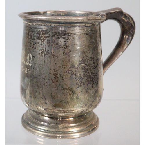 189 - George V silver christening mug, probably by Henry Tatton & Son. Birmingham hallmarks. 3.1 troy oz a... 