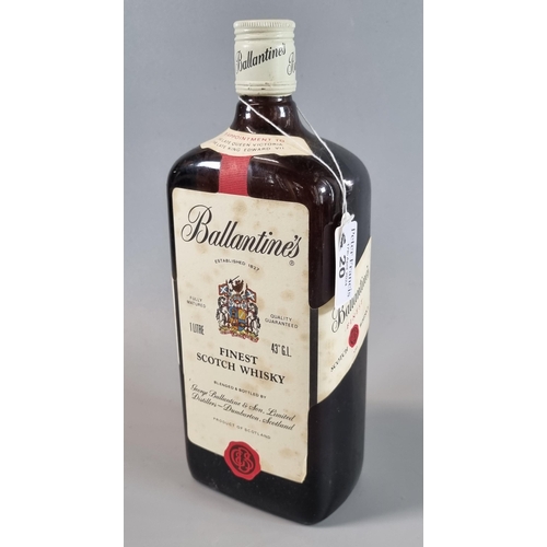 20 - Bottle of vintage Ballantine's finest Scotch Whisky.  1 litre.  (B.P. 21% + VAT)