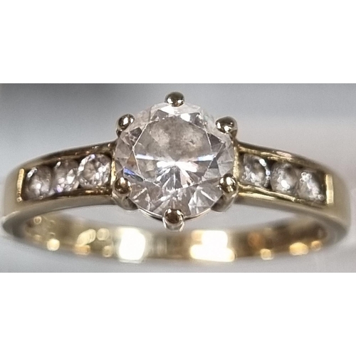 205 - 9ct gold and cubic zirconia solitaire design ring.  2.2g approx.  Size L1/2.  (B.P. 21% + VAT)