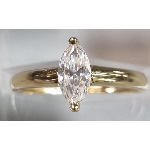 211 - Modern 14ct gold and white stone solitaire style ring.  1.4g approx.  Size J1/2.  (B.P. 21% + VAT)