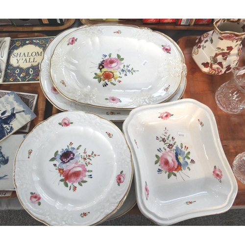 313 - Tray of 19th Century Bloor period Derby porcelain hand painted floral design items to include; six p... 