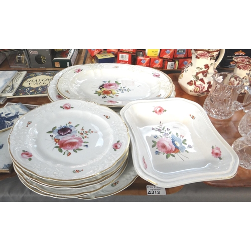 313 - Tray of 19th Century Bloor period Derby porcelain hand painted floral design items to include; six p... 