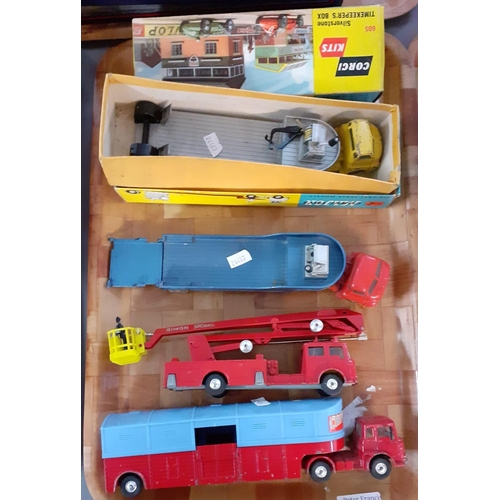 315 - Two trays of diecast model vehicles, some in original boxes to include: Dinky Supertoys 964 Elevator... 