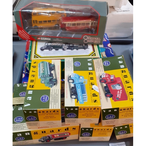 335 - Two trays of vintage and modern mainly boxed diecast model vehicles to include: Dinky Matchbox 1968 ... 