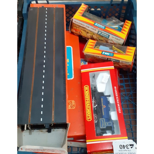 340 - Tray of Tri-ang Minic motorways electric scale OO gauge models items to include: double straight rai... 