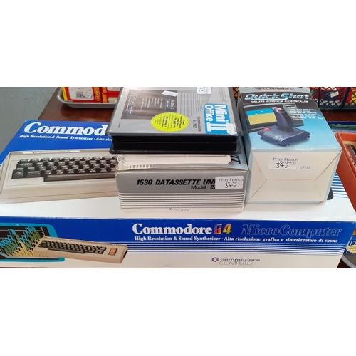 342 - Commodore 64 Micro Computer in original box together with a user manual, Commodore Model CN2 Datasse... 