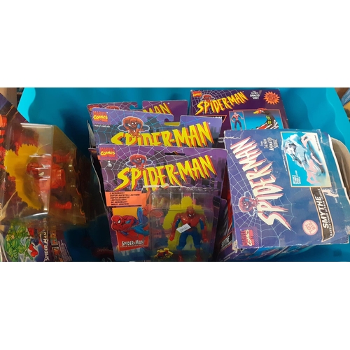 375 - Collection of Spiderman Super Hero toys and accessories to include: figurines, Smythe Battle Chair A... 