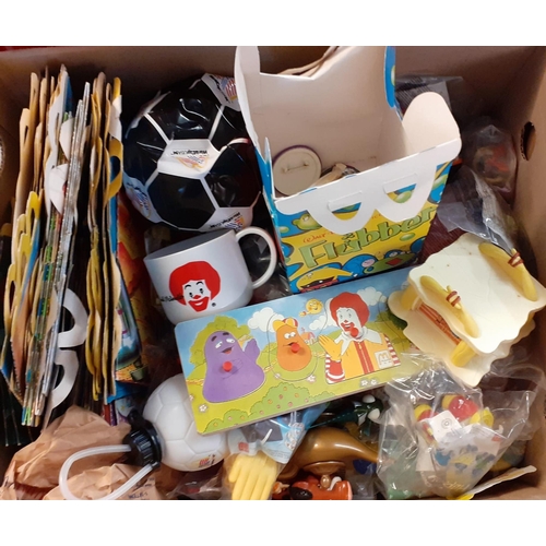 381 - Three boxes of toys to include: McDonalds Happy Meal toys and similar items.  (3)  (B.P. 21% + VAT)