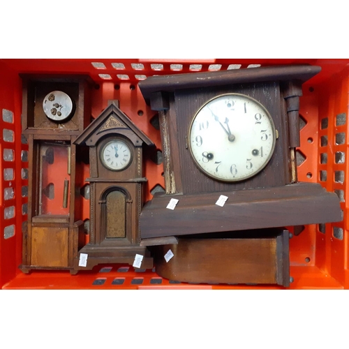 410 - Collection of mantel and wall clocks, early 20th century and some modern.   (B.P. 21% + VAT)