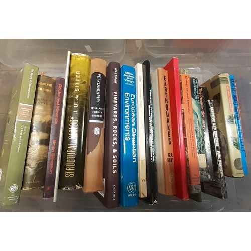 450 - Three boxes of Geology books to include: 'Structural Geology' L.U.D Sitter, 'Central Europe' Alice M... 